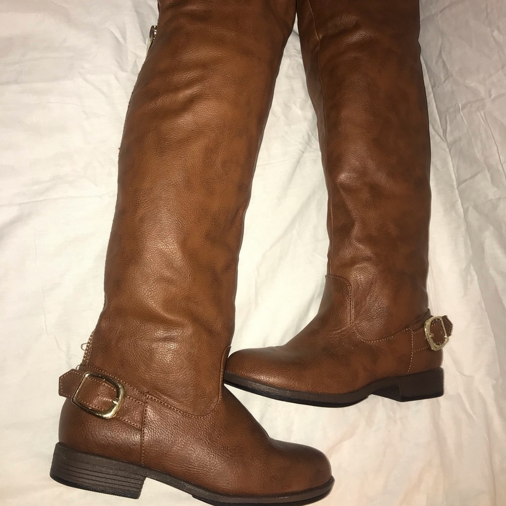 Bamboo over the knee flat boots fall winter